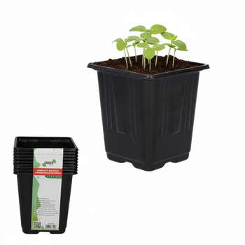 SET OF 9 PLASTIC POTS 9 X 9 X 10 CM