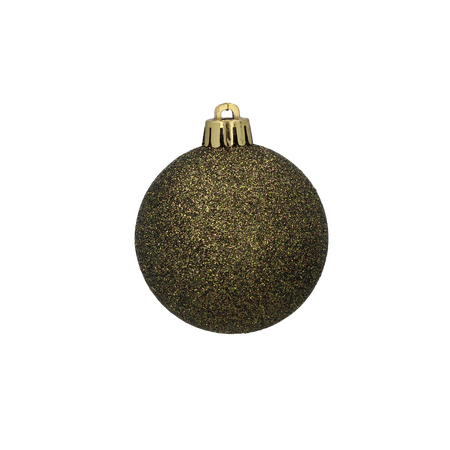 Set de 36 globuri de 6 cm în stil măsliniu/bronze/grafit mix de modele *7337