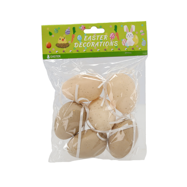 SET OF 6 EASTER EGGS WITH A PENDANT ASSORTED COLORS