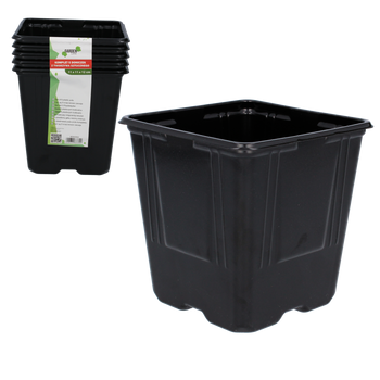 SET OF 5 PLASTIC POTS 11 X 11 X 12 CM