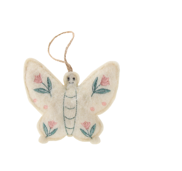 ORNAMENT DE PAȘTE - PENDUL 9 x 8,5 CM FLUTURĂ ÎN FLORI MIX 2 MODELE ambalaj=12buc *9052