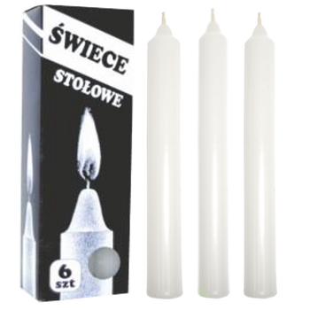 ŚWIECA STOŁOWA A6  BIAŁA  *0015*8760*1384*7281
