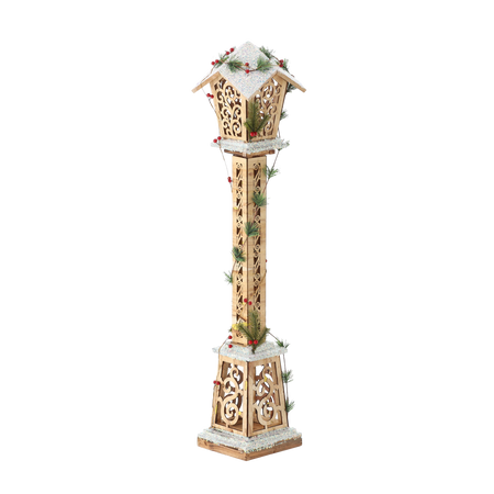 Vianočná drevená lampa hnedá LED 18 x 18 x 100 CM *5256