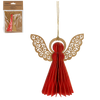 CHRISTMAS ORNAMENT PAPER - ANGEL RED 12 CM