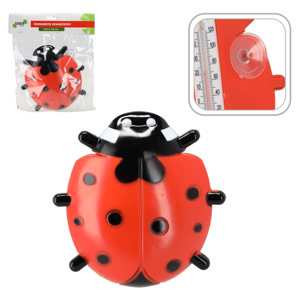 OUTDOOR THERMOMETER LADYBUG 15,5 x 16 CM