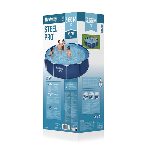 BASEN STELAŻOWY 366 x 76 CM (BASEN, POMPA FILTRUJĄCA,FILTR) 