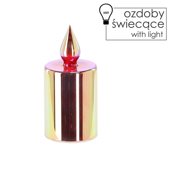 LANTERN LED - CANDLE PINK 7 x 14,5 CM