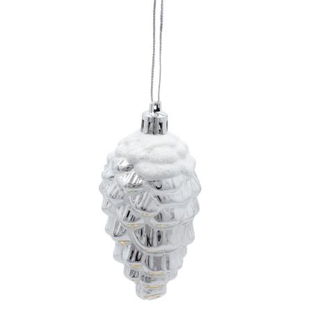 KPL. 2 OZDÔB CHOINKOVÝCH ŠIŠKA 9 CM ZLATÝ / STRIEBORNÝ / ČERVENÝ *5386