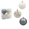 SET OF 4 ORNAMENTS 10 CM CHAMPAGNE/GRAY/WHITE
