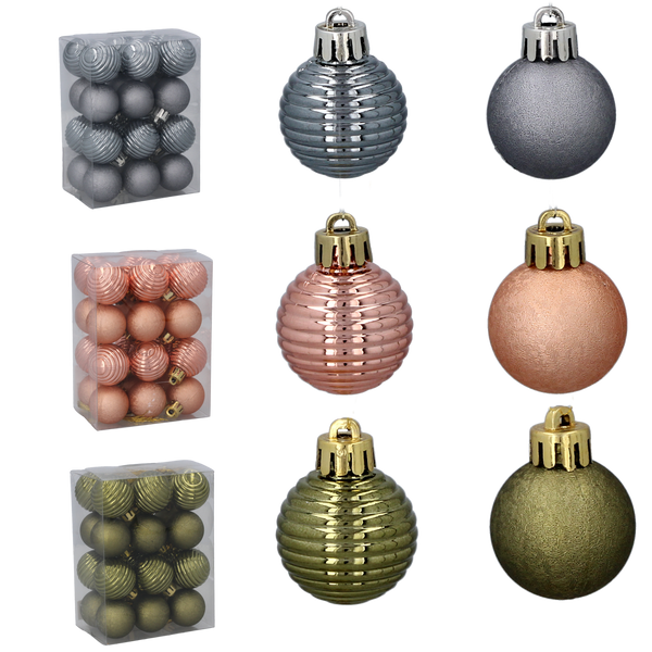 KPL. 24 BOMBEK 3 CM OLIV/ CUPRU/ GRAFIT MIX DE MODELE *7153