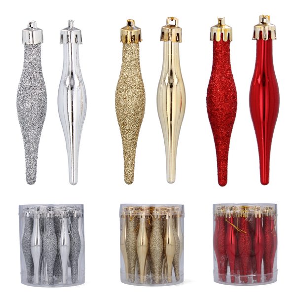 SET OF 18 CHRISTMAS TREE DECORATIONS DROP 9 CM