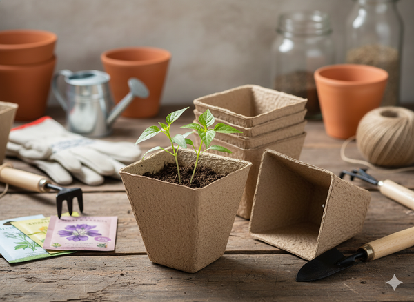 SET OF 72 PEAT POTS 6 X 6 X 5 CM