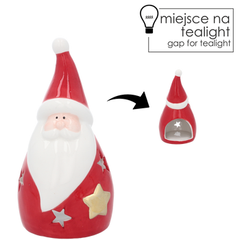 CHRISTMAS DECORATION - SANTA CLAUS WITH PLACE FOR TEALIGHT