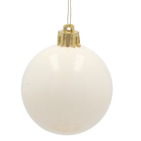 SET OF 30 ORNAMENTS 6 CM  IN TUBE CHAMPAGNE/GRAY/WHITE