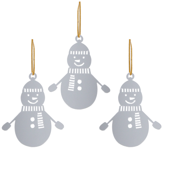 SET DE 3 DECORAȚIUNI DE CRĂCIUN - MOȘ CRĂCIUN ARGINTIU 6,5 x 8 CM ambalaj=48buc *0832