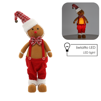 GINGERBREAD CHRISTMAS BOY STANDING 22 X 18 X 55 CM LED