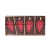 SET DE 4 DECORAȚIUNI DE CRĂCIUN - CONE 9 CM ROȘII, ARGINTII, AURII, MARO *9747