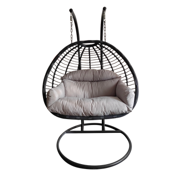 HANGING CHAIR GASPAR - DARK GREY CHAIR, GREY CUSHION, DARK GREY FRAME