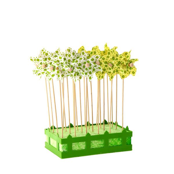 PINWHEEL WITH FROGS 9 x 27,5 CM WHITE/YELLOW