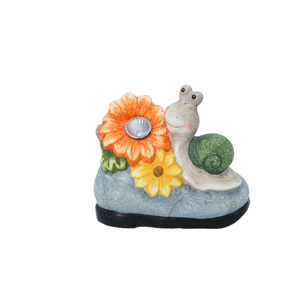ZÁHRADNÁ FIGÚRKA - ŠLIMÁK S KVIETOM 16 x 9 x 14,5 CM LED bal=4ks *7843