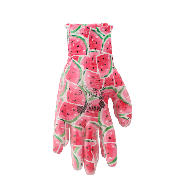 GARDEN GLOVES "7" PATTERN, POLYESTER WITH POLYURETHANE PACKET=12