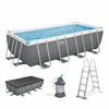 PISCINA CU STRUCTURĂ METALICĂ 4,88 X 2,44 X 1,22 M (PISCINA, POMPA DE NISIP, SCARĂ, COVOR, DOZATOR) 