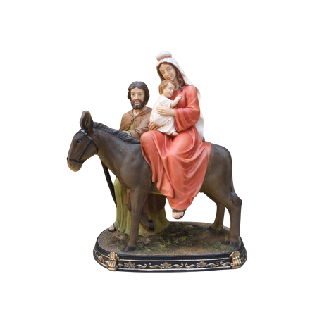 FIGURA BOŻONARODZENIOWA - ŚWIĘTA RODZINA NA OSIOŁKU 117 x 61 x 150 CM *3346