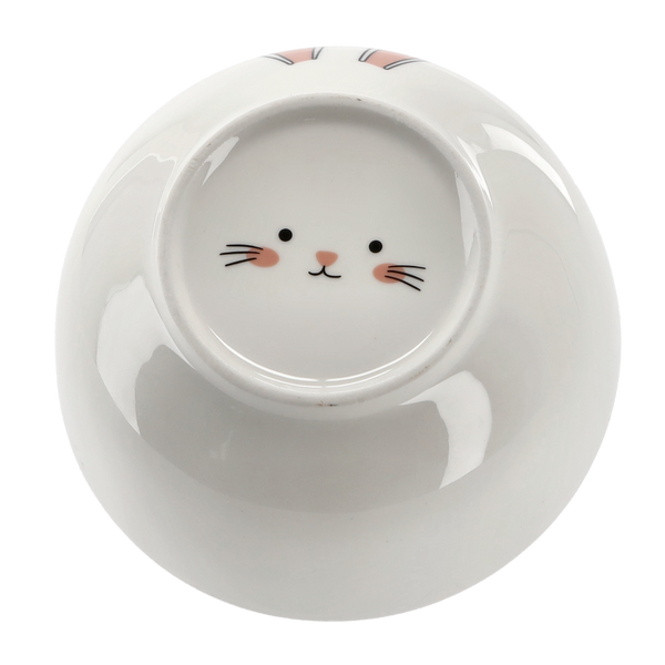 MISECZKA PORCELÁNOVÁ 480 ML UŠI ZAJACA S ÚSTOM NA DNES balenie=6ks *7864