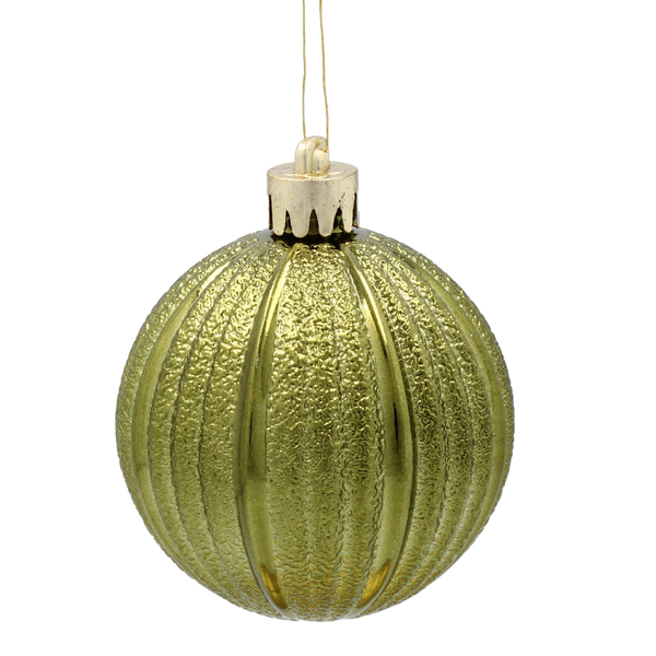 SET OF 10 BAUBLES 6 CM OLIVE/COPPER/GRAPHITE
