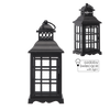 EMPTY LANTERN WITH DOORS GRID-BLACK*5725