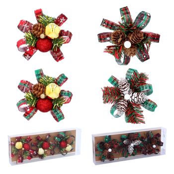 SET OF 3 CHRISTMAS DECORATIONS – PINECONE 10 CM 2 MIXED DESIGNS