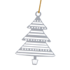 Sada 3 ozdôb na vianočný stromček - strieborný stromček 6 x 8 cm balenie=48ks *0818