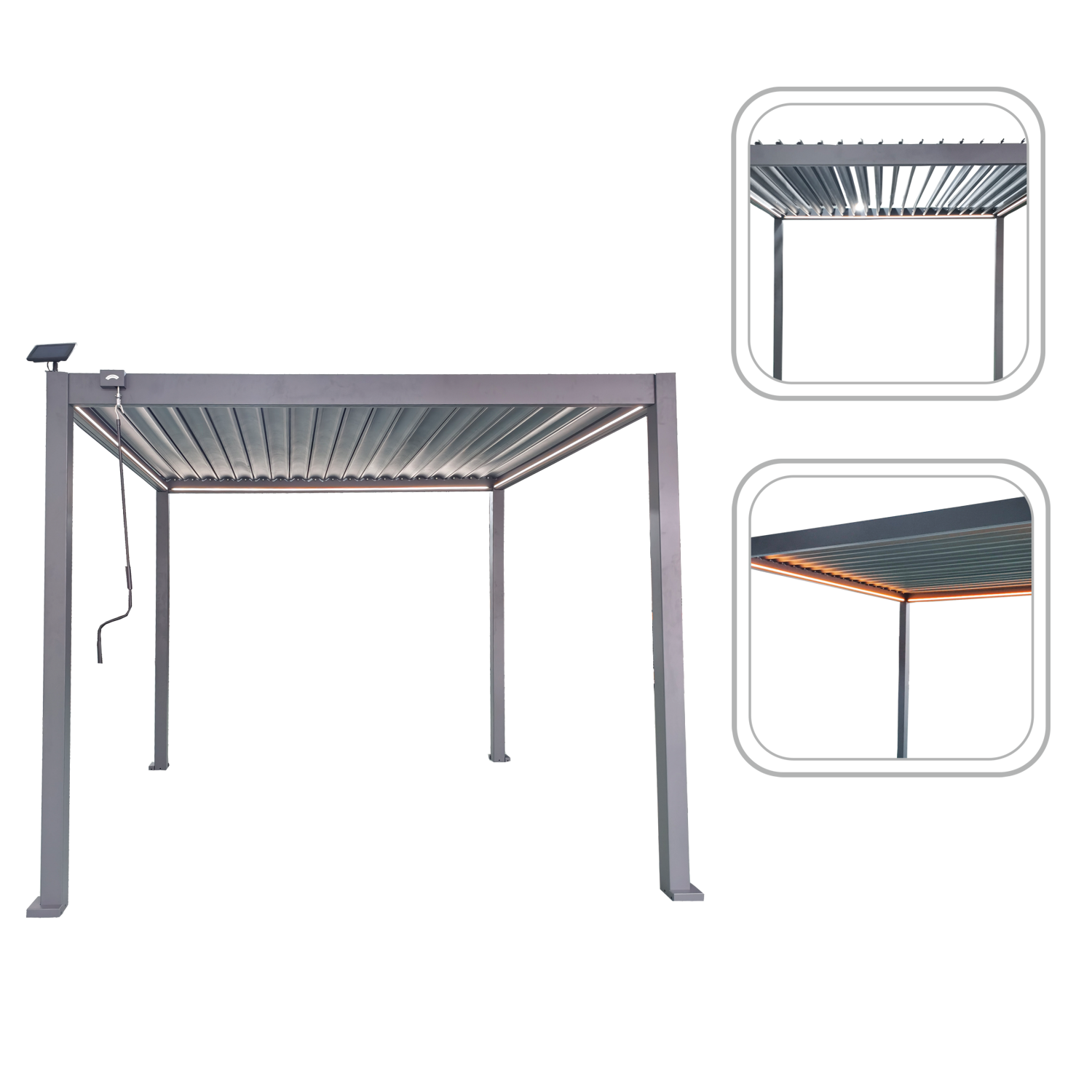PERGOLA OGRODOWA ALUMINIOWA SZARA LED 3 x 3 x 2,5 M pol_pl_PERGOLA-OGRODOWA-ALUMINIOWA-SZARA-LED-3-x-3-x-2-5-M-8983_12
