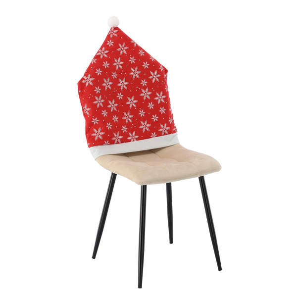 BOŻONARODZENIOWY POKROWIEC NA KRZESŁA - ŚNIEŻYNKI MIX WZORÓW opak=4szt *7465