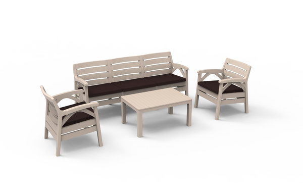 SET DE MOBILIER PENTRU GRĂDINĂ CAPPUCCINO "SANTANA" (2x FOTOLIU, BANCĂ 3 persoane) *8670