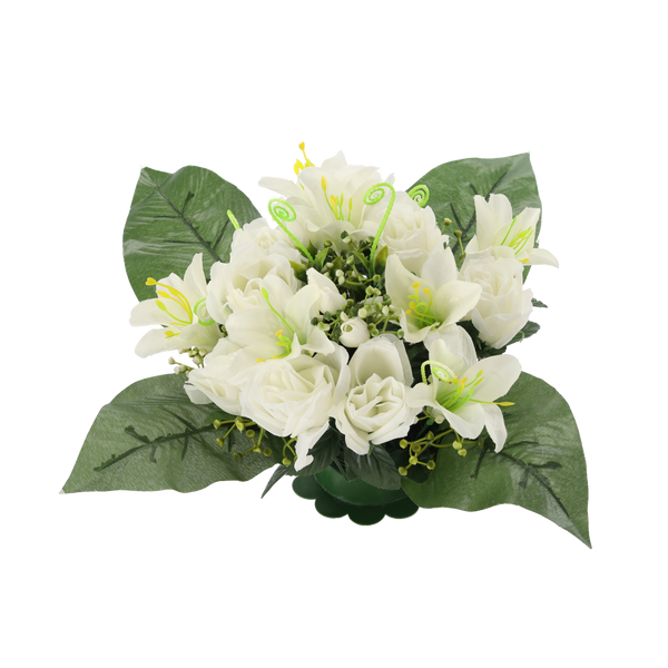 ARTIFICIAL BOUQUET OF FLOWERS ROSES AND LILES ASSORTED COLOURS