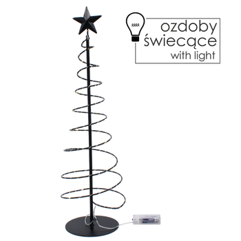 CHRISTMAS DECORATION - METAL CHRISTMAS TREE BLACK 60 CM LED