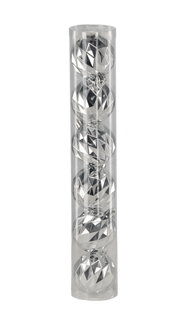 KPL. 6 BŁYSZCZĄCYCH BOMBEK 6 CM CZERWONY/ZŁOTY/SREBRNY *7108