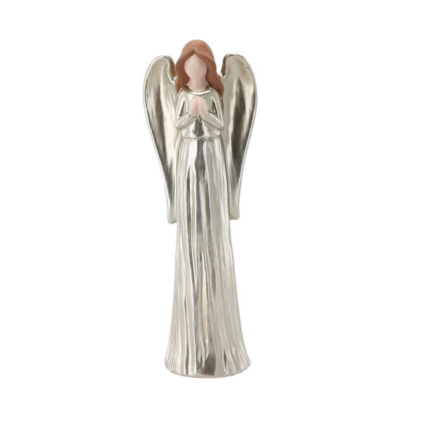 FIGURĂ RELIGIOASĂ - ÎNGER ARGINTIU 9,5 X 7 X 28 CM ambalaj=2buc *1513