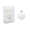 KPL. 6 BOMBONE DE CRĂCIUN 6 CM ALB *2815
