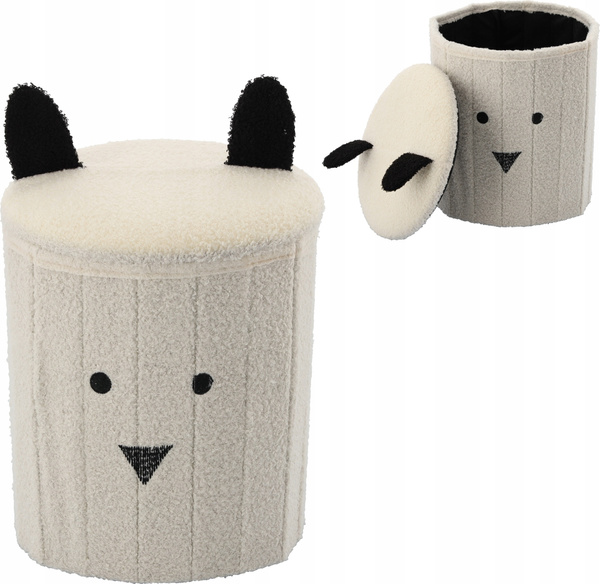 SKŁADANA PUFA ZE SCHOWKIEM 28 x 28 x 34 CM BIAŁA *4243