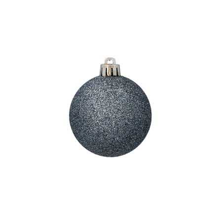 SET OF 6 BAUBLES 6 CM OLIVE/COPPER/GRAPHITE MIX DESIGNS