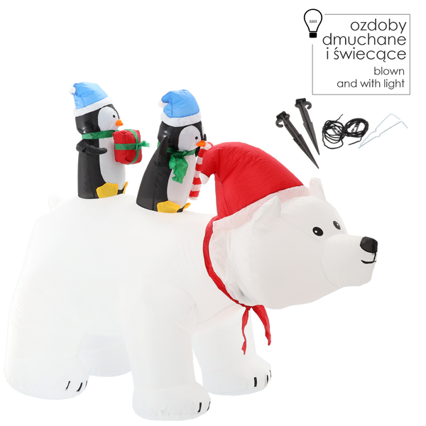 URS POLAR CU PINGUINI LED 200 CM *0431