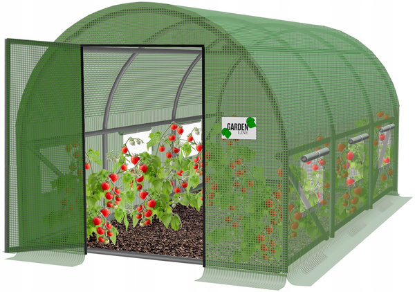 SERĂ DE GRĂDINĂ 3 SEGMENTE 3 x 2 x 2 M VERDE CU UȘI PE HINGE *3941