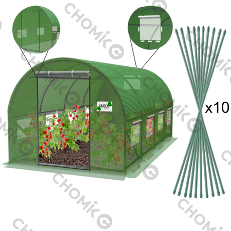 TUNEL DE GRADINA FOLIE VERDE PE 4 SEGMENTE SOLUȚIE NOUĂ 4 x2,5 x 2 M *3069