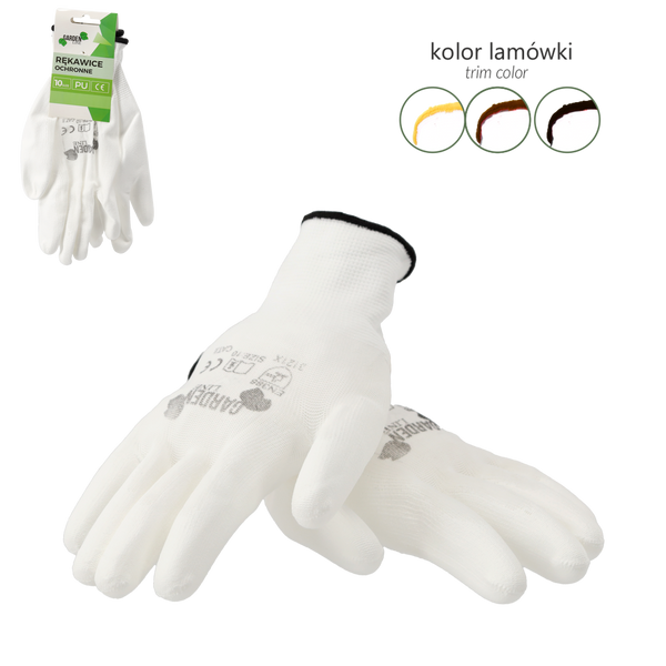 GARDEN GLOVES "10", POLYESTER WITH POLYURETHANE PACKET=12