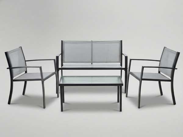 ZESTAW MEBLI OGRODOWYCH - ŁAWKA, 2 KRZESŁA, STOLIK