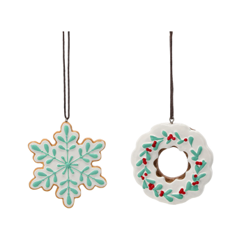 CHRISTMAS PENDANT - GINGERBREAD SNOWFLAKE / WREATH 8-10 CM