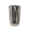 VAS CERAMIC PENTRU GHIVECHE 24,5 x 24,5 x 41,5 CM DORITĂ ARGINTIE *3468