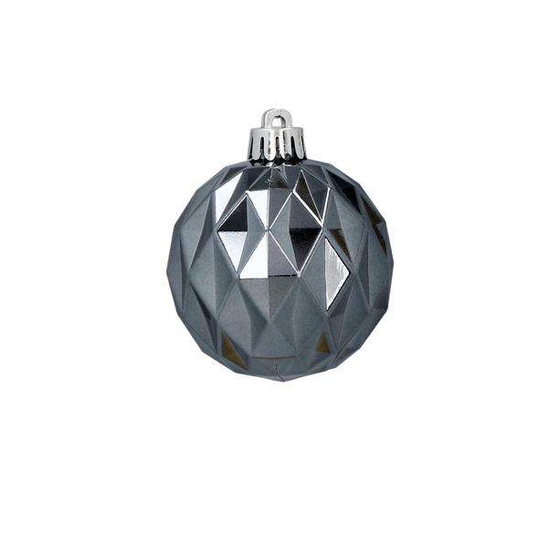 SET OF 6 GLOSSY BAUBLES 6 CM OLIVE/COPPER/GRAPHITE